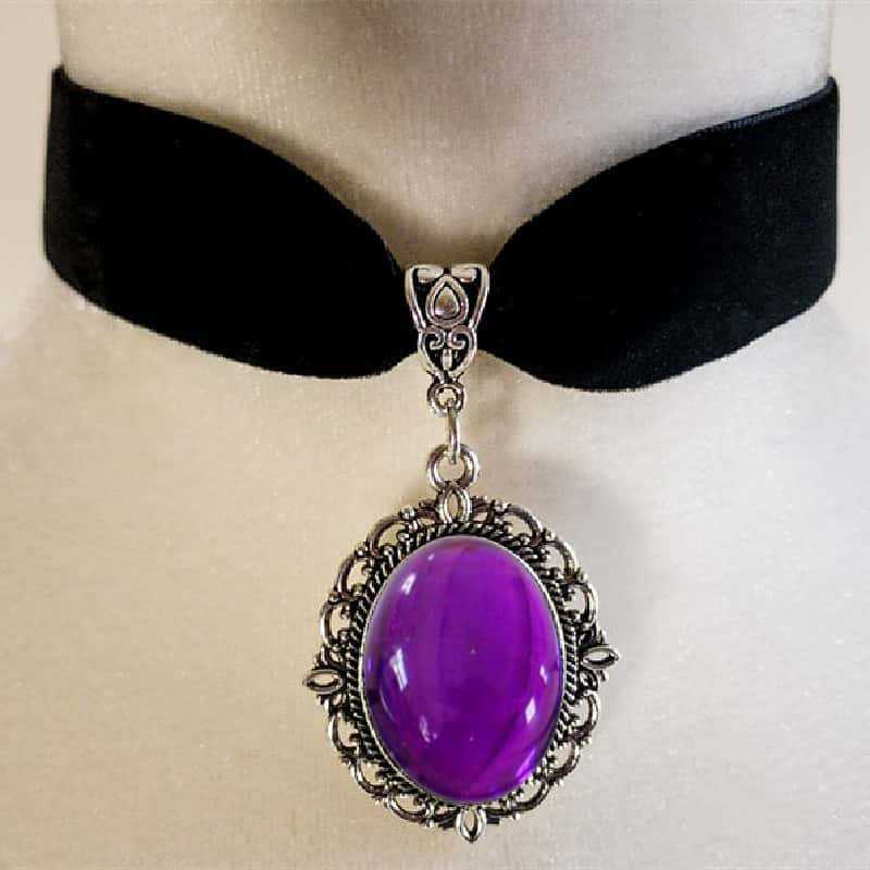 Purple Cameo water drop Choker - Women'S Victorian Accessories recension och pris