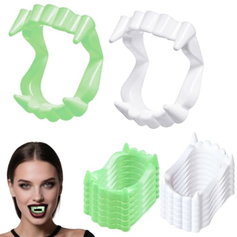 12 Pcs Halloween White Teeth F - Women'S Vampire Accessories recension och pris