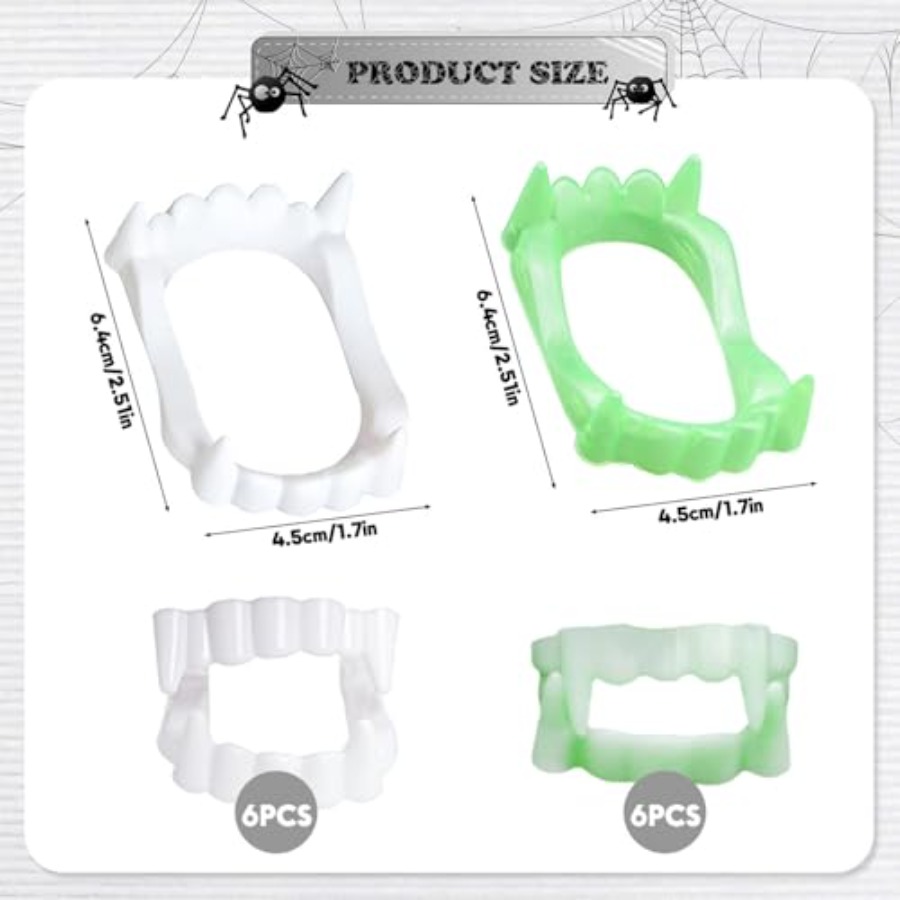12 Pcs Halloween White Teeth F - Women'S Vampire Accessories recension och pris