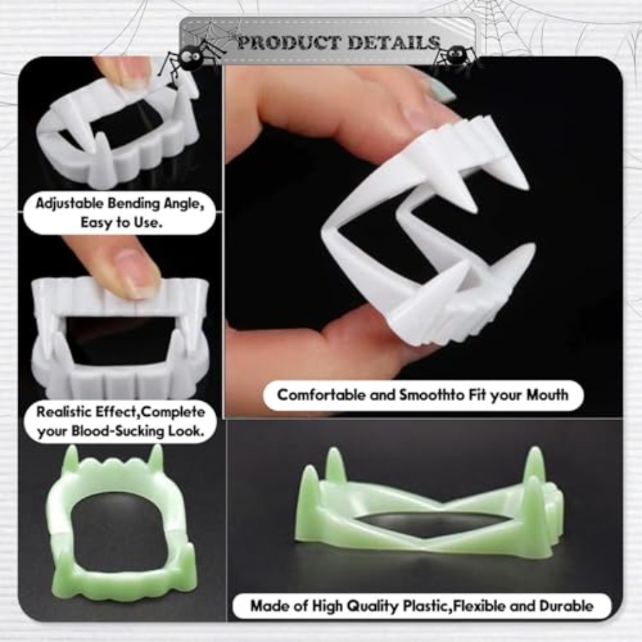12 Pcs Halloween White Teeth F - Women'S Vampire Accessories recension och pris
