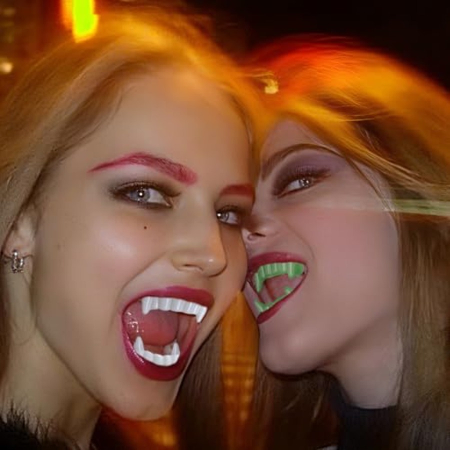 12 Pcs Halloween White Teeth F - Women'S Vampire Accessories recension och pris