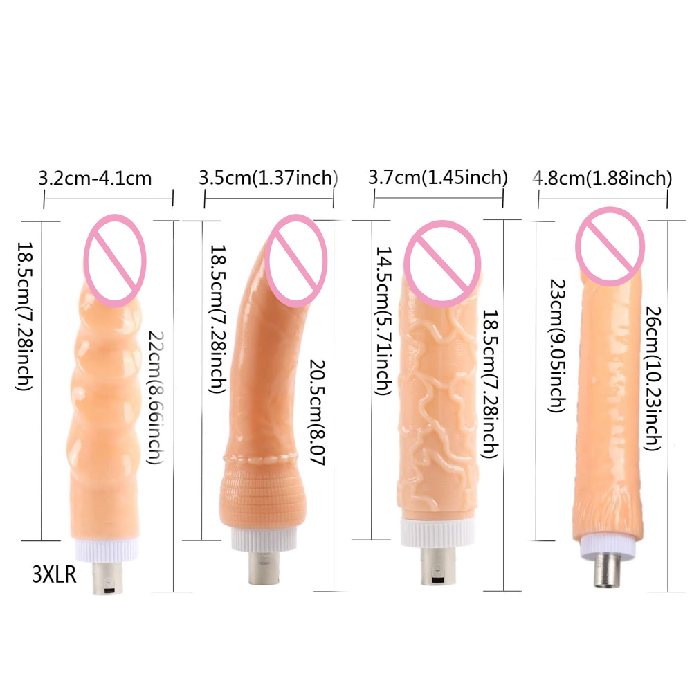 4pcs Sex Machine 3XLR Attachme - Women Accessories Combo recension och pris