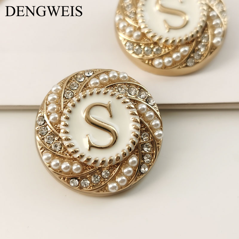 English Letter S Round Gold Me - Women Accessories In English recension och pris