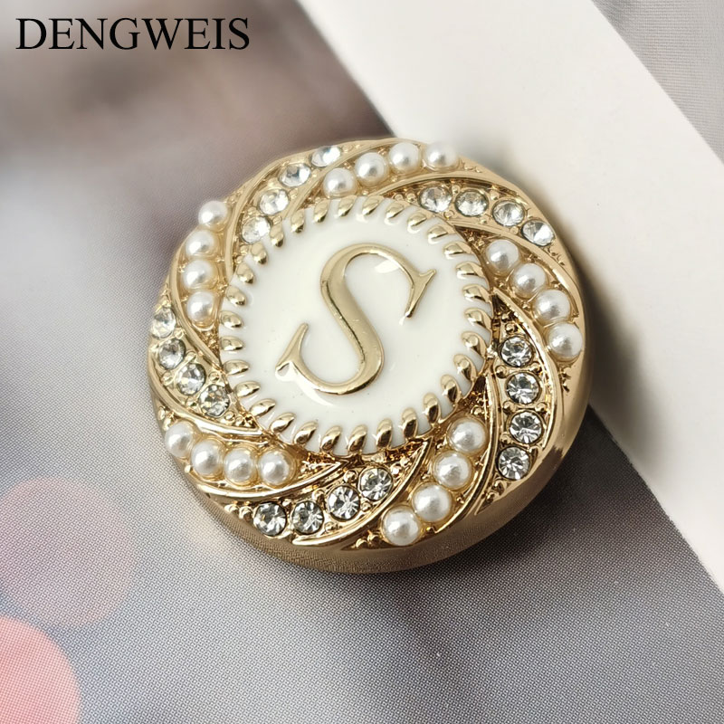 English Letter S Round Gold Me - Women Accessories In English recension och pris