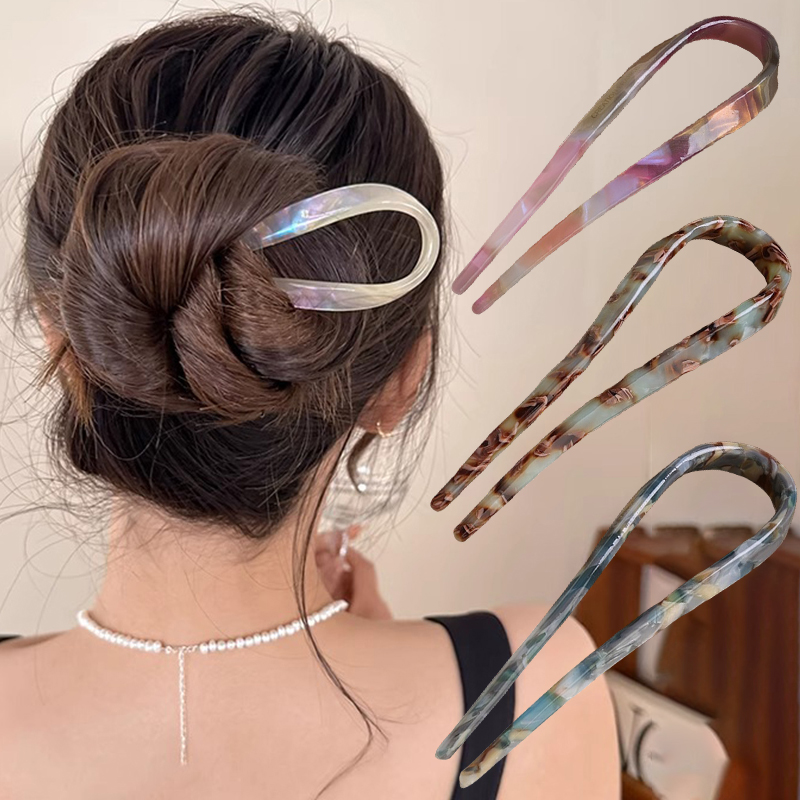 U-Shaped Hair Sticks Acetate A - Women Accessories On Sale recension och pris