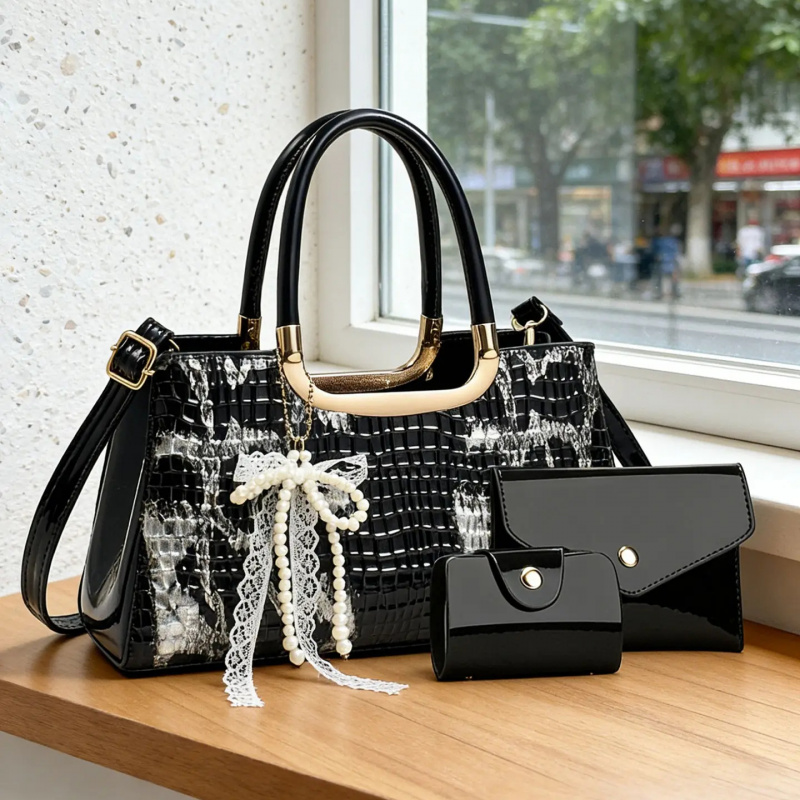 Women's Handbag Set, Crocodile - Women Accessories Bag recension och pris