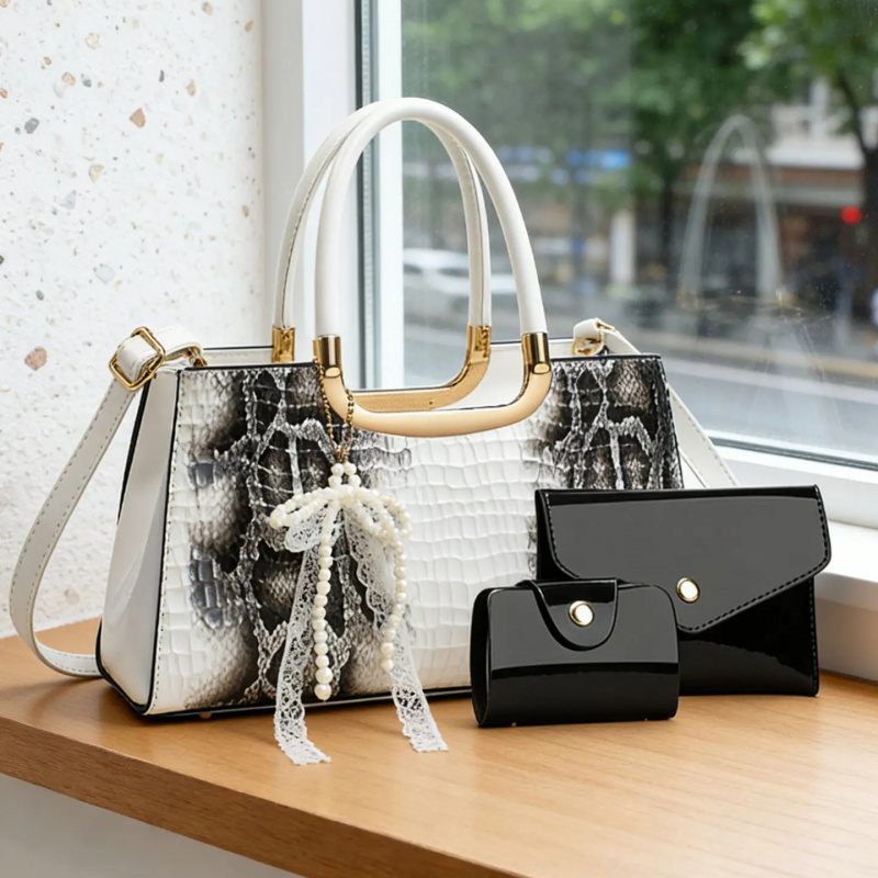 Women's Handbag Set, Crocodile - Women Accessories Bag recension och pris