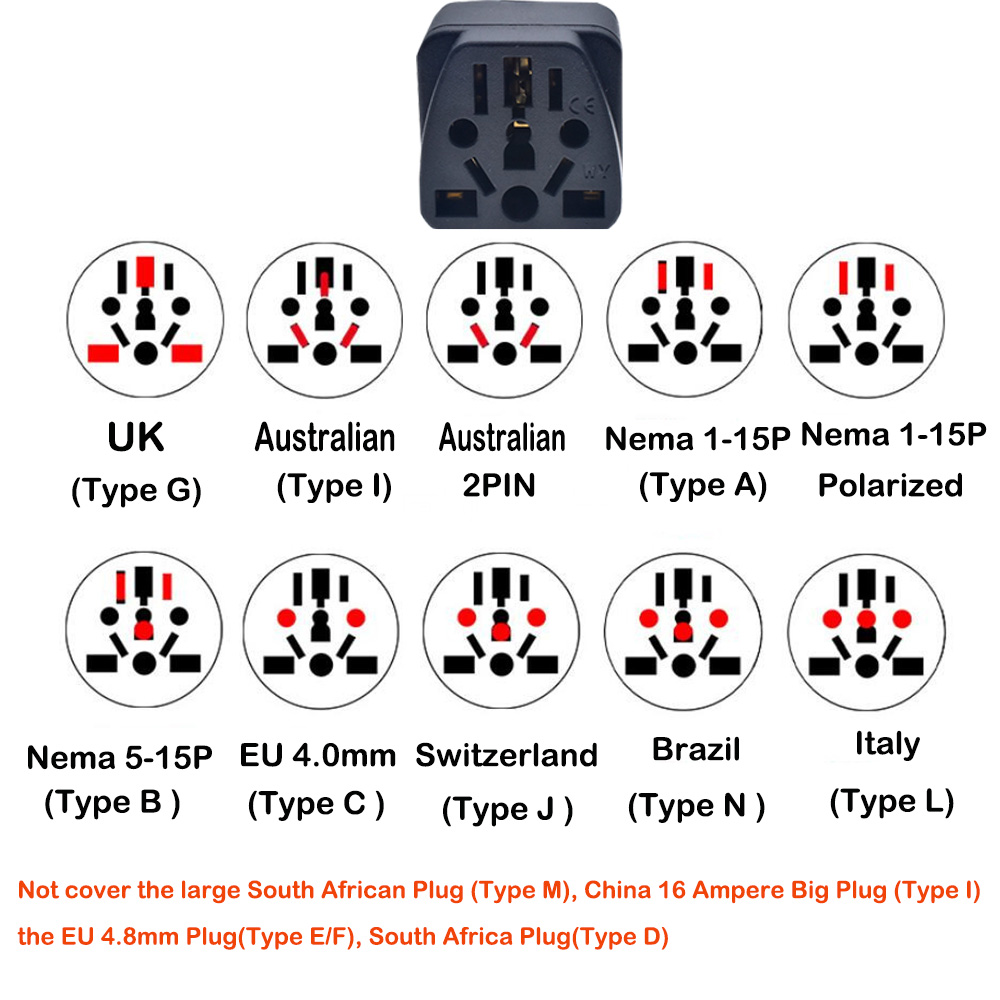 Universal Brazil Plug Adapter  - Women Accessories In Uk recension och pris