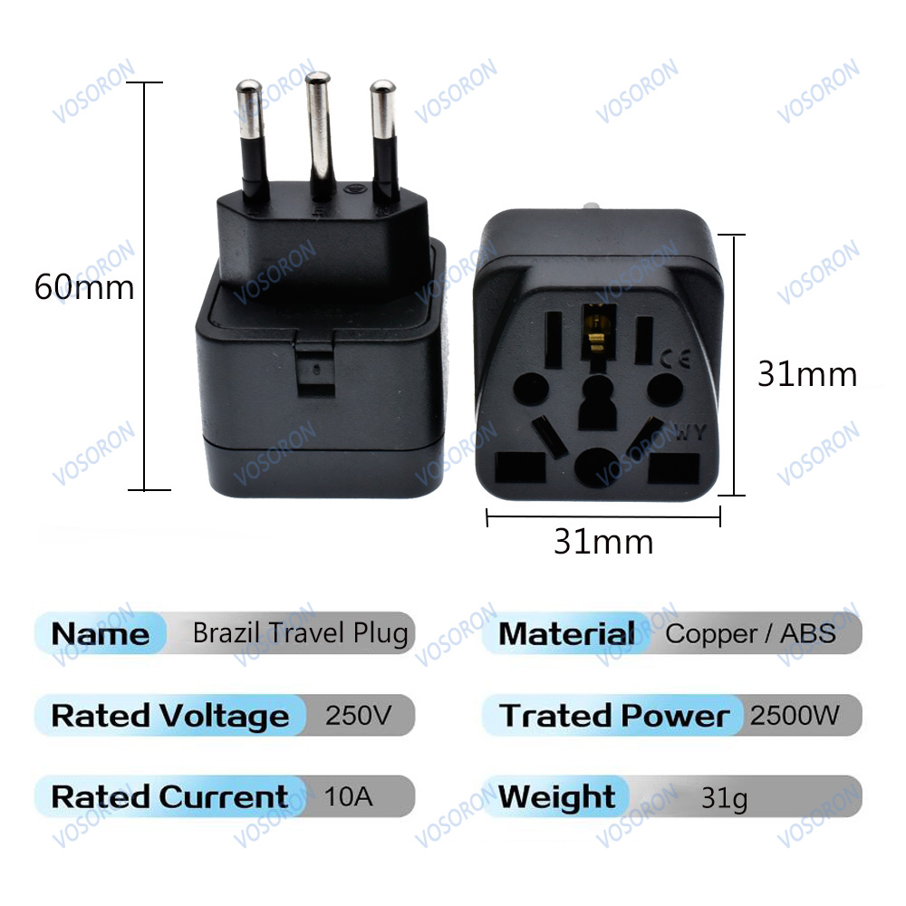 Universal Brazil Plug Adapter  - Women Accessories In Uk recension och pris